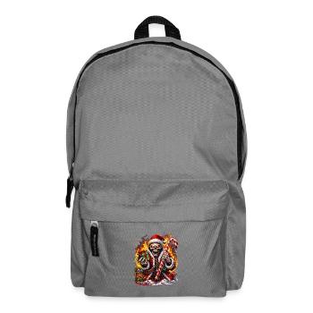 Feuer-Skelett Santa mit Zuckerstange - Rucksack - Mittelgrau - Vorne
