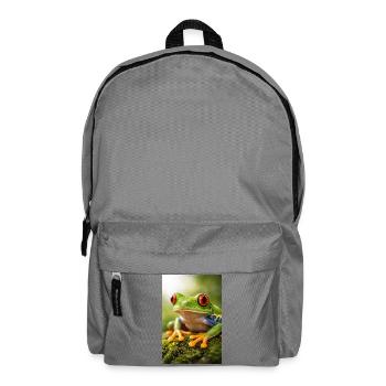 Green frog in sunshine eyes - Backpack - elephant grey - Front