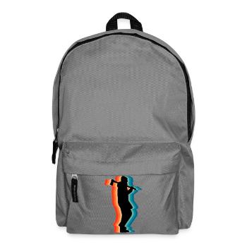 Retro Holzfäller Holzfäller Axt Silhouette Gif - Rucksack - Mittelgrau - Vorne