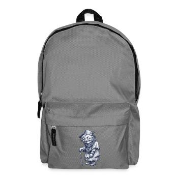 Vintage Old Man with Cane | Granny Witch - Backpack - elephant grey - Front