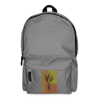 Weizen Ähren Line Art – Botanisches Design - Rucksack - Mittelgrau - Vorne