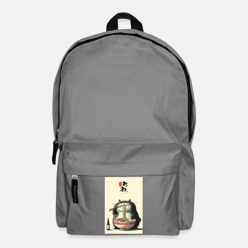 Pummeliges Katzen-Nudelfest - Rucksack - Mittelgrau