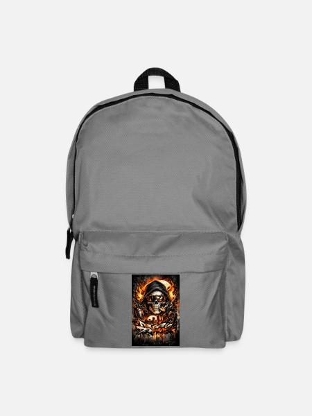 Urban skull with flames skyline - Backpack - elephant grey