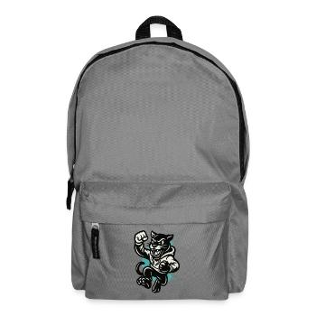 Fighting Cat in Hoodie - Backpack - elephant grey - Front