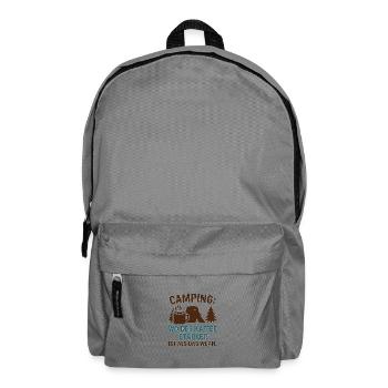 Coffee stronger than Wi-Fi Camping - Backpack - elephant grey - Front