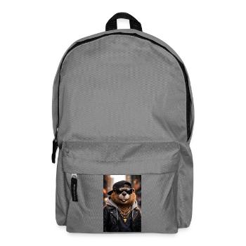 Otter Rocker Leather - Backpack - elephant grey - Front