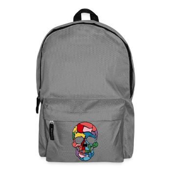 Skull Colorful Stylish Skull Art Print - Backpack - elephant grey - Front
