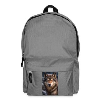 Wolf im Schnee und Nebel - Rucksack - Mittelgrau - Vorne