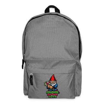 Böser Gnom, Dunkler Gnom, Goth-gnom, Lustiger Gnom - Rucksack - Mittelgrau - Vorne