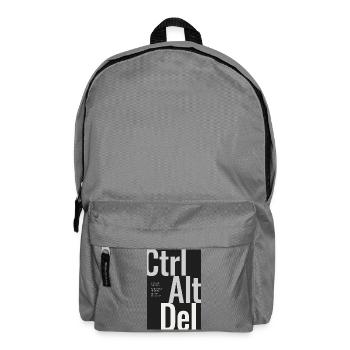 CTRL ALT DEL – Typografie Poster Minimal Design - Rucksack - Mittelgrau - Vorne