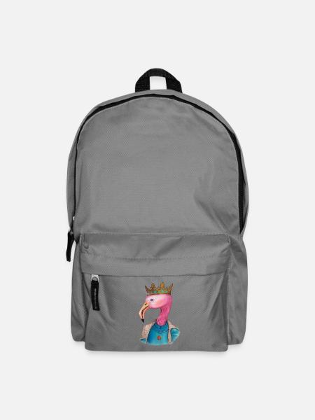 Kronen Flamingo Portrait - Rucksack - Mittelgrau