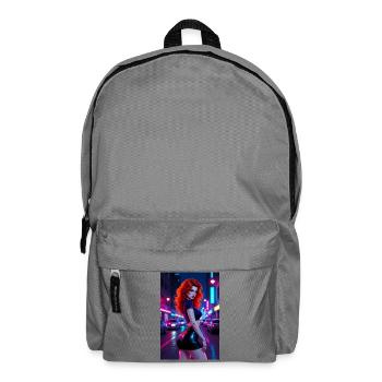 Red-haired neon city last night - Backpack - elephant grey - Front