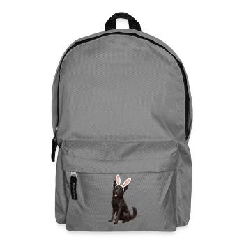 Black dog with rabbit ears - Backpack - elephant grey - Front