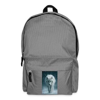 Arctic Wolf in Snowfall - Backpack - elephant grey - Front