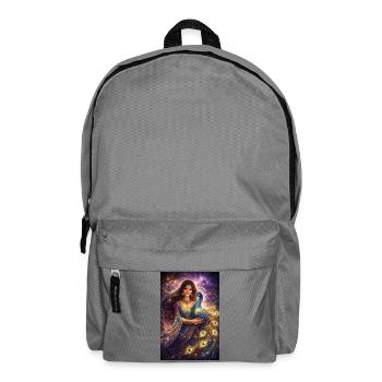 Mystical Indian Woman with Peacock - Backpack - elephant grey - Front