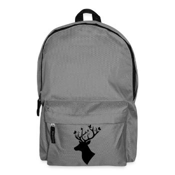 Hirsch Schmetterling Natur Logo - Rucksack - Mittelgrau - Vorne