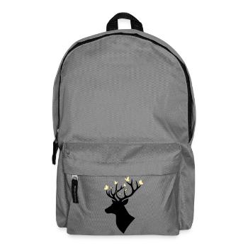Deer Head Butterfly Yellow - Backpack - elephant grey - Front