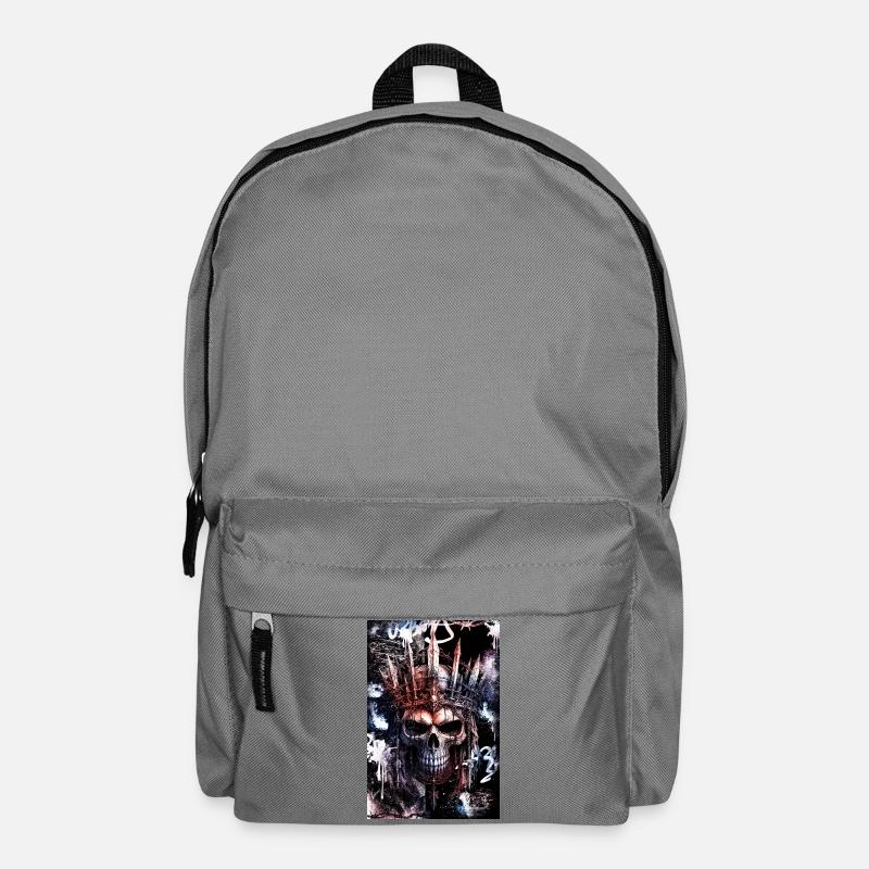 Dark Gothic Urban Skull / Skull - Backpack - elephant grey
