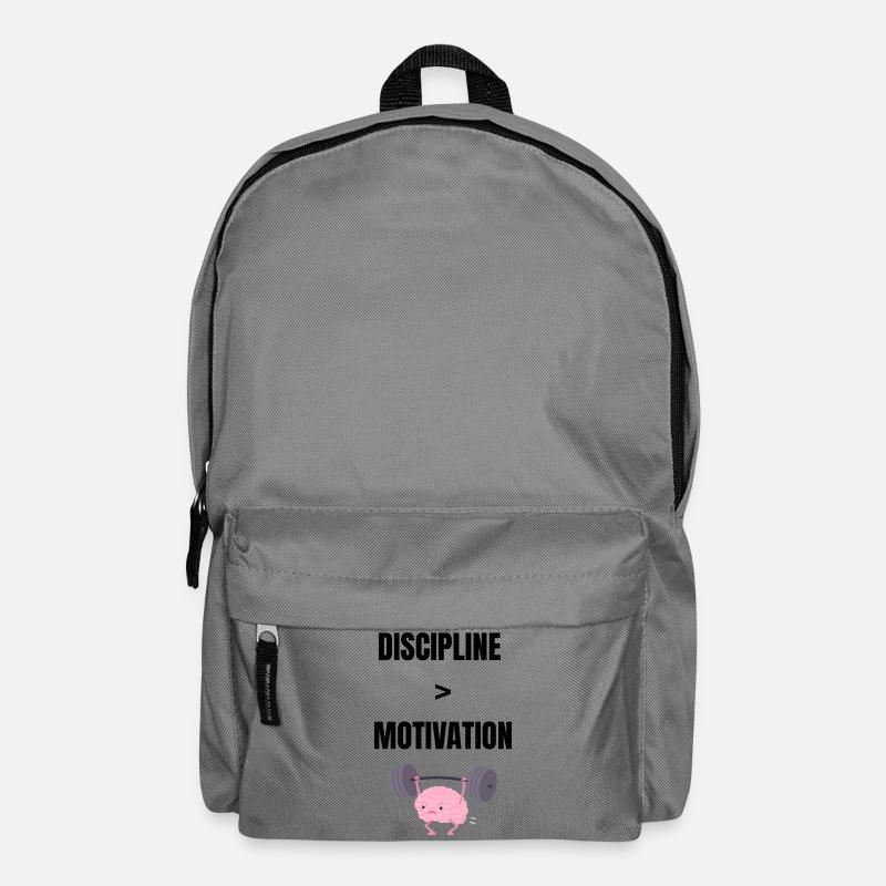 Disziplin über Motivation - Rucksack - Mittelgrau