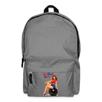Retro Bowling Pin-Up: You Bowl Me Over! - Backpack - elephant grey - Front