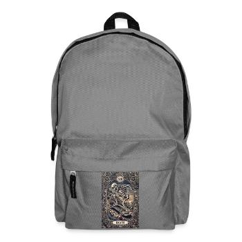 Tod auf Skateboard-Tarot-Skelett - Rucksack - Mittelgrau - Vorne