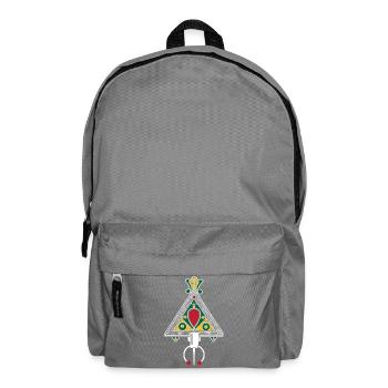 Bijoux de Kabylie Triade émaillée verte dorée - Sac à dos - gris éléphant - Devant
