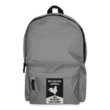 Der Hahn mag krähen aber die Hennen liefern - Rucksack - Mittelgrau - Vorne
