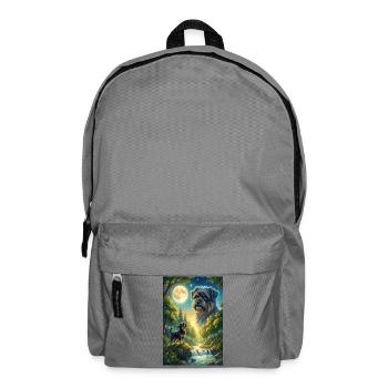 Howling to the Moon Meme Animal Dog Monkey Pinscher - Backpack - elephant grey - Front