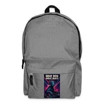 Retro Weimaraner DJ: Gray Dog, Great Beats - Rucksack - Mittelgrau - Vorne