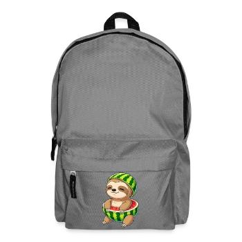 Dessin animé paresseux avec des fruits d’été de pastèque - Sac à dos - gris éléphant - Devant