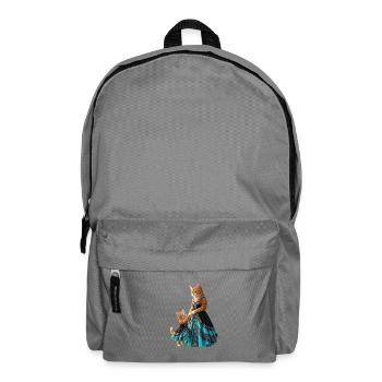 Cute Ginger Cat Mother and Daughter in Elegant Tur - Backpack - elephant grey - Front