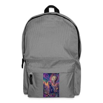 Cosmic Cat and Melting Clocks - Backpack - elephant grey - Front