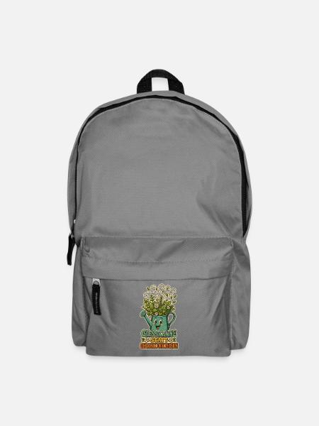 Gießkanne statt Gedankenkreisen - Rucksack - Mittelgrau