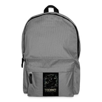 Techno chat avec une veste en cuir - Sac à dos - gris éléphant - Devant