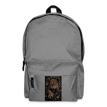 Léopard en furie parmi les blocs - Sac à dos - gris éléphant - Devant