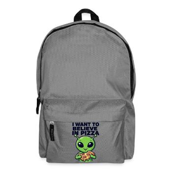 I Want To Believe In Pizza Alien - Rucksack - Mittelgrau - Vorne