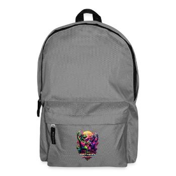 Techno Dinos – Bass aus der Urzeit - Rucksack - Mittelgrau - Vorne