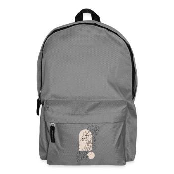 Minimalist One Line Art Woman Face & Floral - Rucksack - Mittelgrau - Vorne