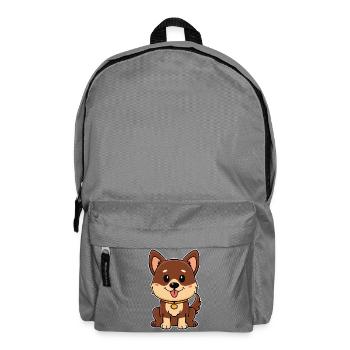 Kleines rotbraunes Hündchen (Comic) - Rucksack - Mittelgrau - Vorne