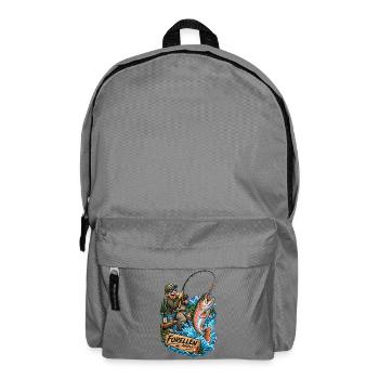 Forellenangeln Comic-Abenteuer - Rucksack - Mittelgrau - Vorne