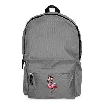 Flamingo Cartoon Pink Groove - Backpack - elephant grey - Front