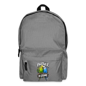 Budgie partners in crime - Backpack - elephant grey - Front