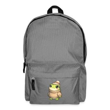 Cuddly frog in winter sweater - Backpack - elephant grey - Front