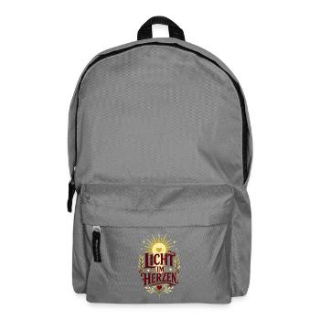 Licht im Herzen – Positiver Spruch - Rucksack - Mittelgrau - Vorne