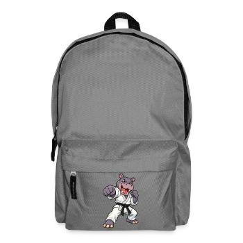 Starkes Nilpferd beim Karate - Rucksack - Mittelgrau - Vorne