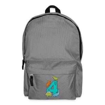 4. Geburtstag Dinosaurier 4 Jahre - Rucksack - Mittelgrau - Vorne