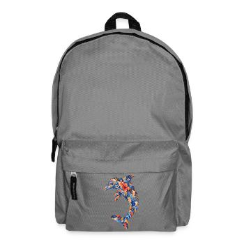 Patchwork dolphin with floral power - Backpack - elephant grey - Front
