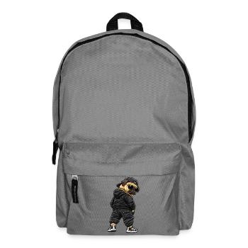 Un carlin gangster cool en mode streetwear - Sac à dos - gris éléphant - Devant