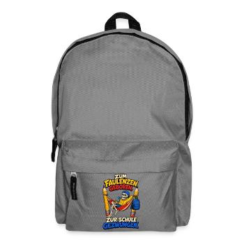 Zum Faulenzen geboren – zur Schule gezwungen - Rucksack - Mittelgrau - Vorne