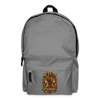 Goldene Zwillinge Tierkreiskunst - Rucksack - Mittelgrau - Vorne